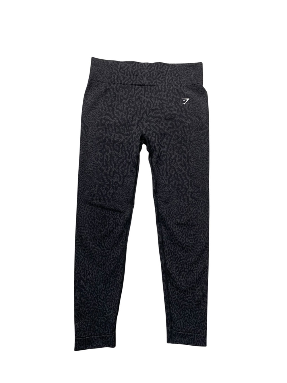 Gymshark Seamless High Waisted Leggings Black Camo Jacquard 7/8 Crop Women’s M